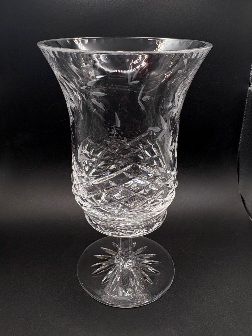 Wedgwood Sovereign Mini Hurricane Fairy Lamp Clear Crystal Floral 2 Piece